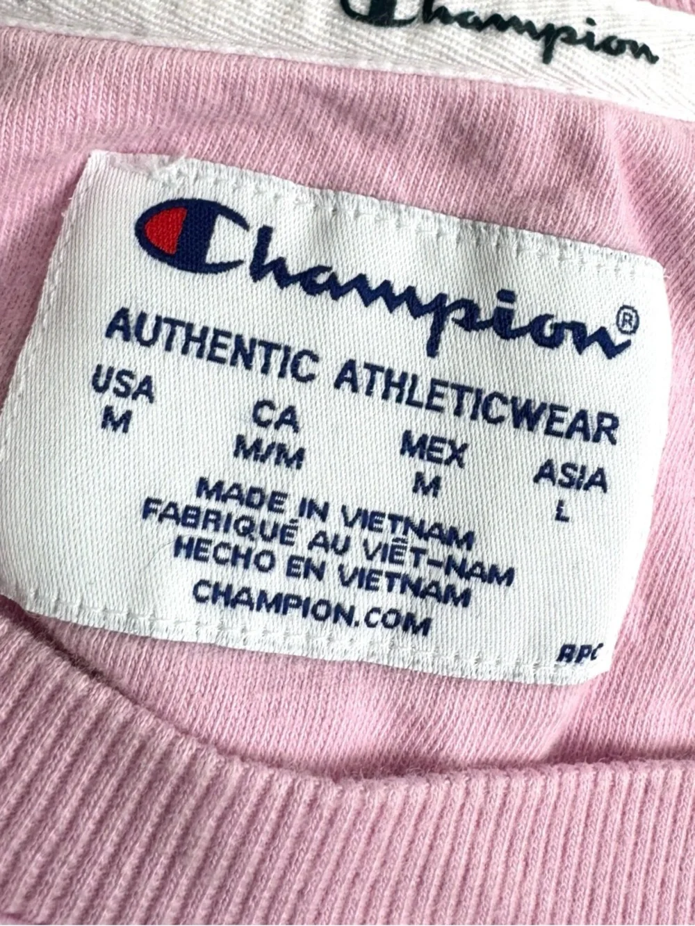 Champion Sweatshirt Pink Gingham Checkered Size M - Picture 7 of 11